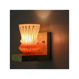1ST TIME Orange & Orange Textured Wood Contemporary Abstract Shaped Shaped Wall Lamp-picture-25