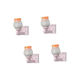 1ST TIME Orange & White 4 Pieces Colourblocked Glass Cylinder Shaped Wall Lamp-picture-11