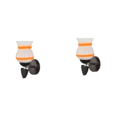 1ST TIME Orange & White Glass Traditional Cylinder Shaped Wall Lamp-picture-21