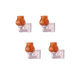 1ST TIME Orange & White Pack of 4 Glass Traditional Cylinder Shaped Wall Lamp-picture-15