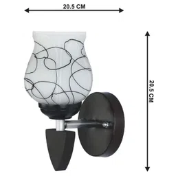 1ST TIME Pack of 2 Black & White Glass Traditional Wall Lamp image 2