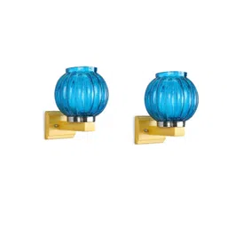 1ST TIME Pack Of 2 Blue Glass Cylinder Shaped Wall Lamp-picture-41