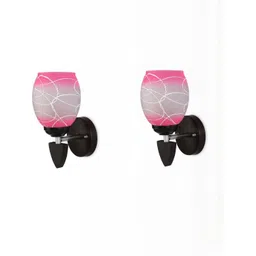1ST TIME Pack of 2 Pink & White Glass Traditional Wall Lamp-picture-31