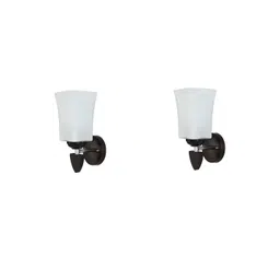 1ST TIME Pack of 2 White & Black Glass Solid Cylinder Shaped Wall Lamp-picture-51