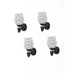 1ST TIME Pack Of 4 Black & White Glass Cylinder Shaped Wall Lamp-picture-30
