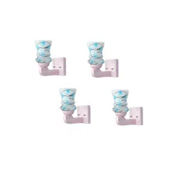 1ST TIME Pack of 4 Blue & White Glass Traditional Cylinder Shaped Wall Lamp-picture-24