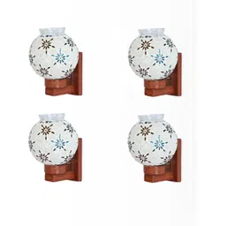 1ST TIME Pack of 4 Multicoloured Textured Glass Spherical Shaped Wall Lamp-picture-38