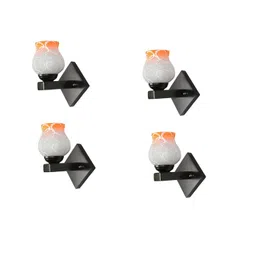 1ST TIME Pack of 4 Orange & White Glass Cylinder Shaped Wall Lamp-picture-22