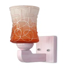 1ST TIME Pack Of 4 Orange & White Glass Traditional Cylinder Shaped Wall Lamps image 5