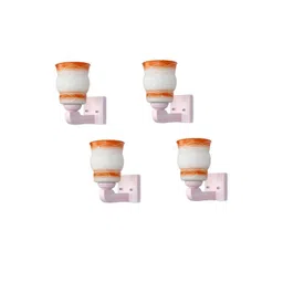 1ST TIME Pack of 4 Orange & White Glass Traditional Wall Lamp-picture-20