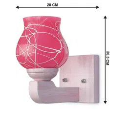 1ST TIME Pack of 4 Pink & White Glass Traditional Cylinder Shaped Wall Lamp image 2