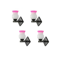 1ST TIME Pack Of 4 Pink & White Printed Glass Cylinder Shaped Wall Lamp-picture-20