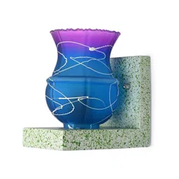 1ST TIME Pink & Blue Textured Wood Contemporary Abstract Shaped Shaped Wall Lamp-picture-31