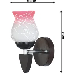 1ST TIME Pink & White Glass Traditional Cylinder Shaped Wall Lamp image 2