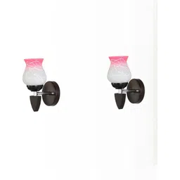 1ST TIME Pink & White Glass Traditional Cylinder Shaped Wall Lamp image 3