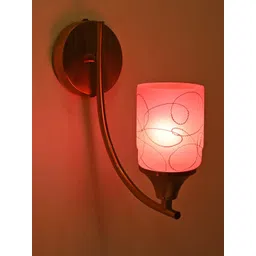 1ST TIME Pink & White Printed Glass Traditional Cylinder Shaped Wall Lamp-picture-35