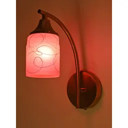 1ST TIME Pink & White Printed Glass Traditional Cylinder Shaped Wall Lamp-picture-34
