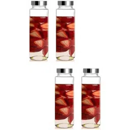 1ST TIME Set Of 4 Transparent Glass Freezer Safe Water Bottle-picture-32