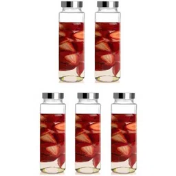 1ST TIME Set Of 5 Transparent Glass Freezer Safe Water Bottle-picture-36