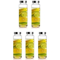 1ST TIME Set Of 5 Transparent Glass Freezer Safe Water Bottle-picture-21
