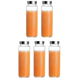 1ST TIME Set Of 5 Transparent Glass Freezer Safe Water Bottle-picture-22