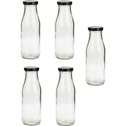 1ST TIME Set Of 5 Transparent Glass Freezer Safe Water Bottle-picture-14