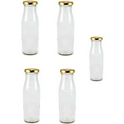 1ST TIME Set Of 5 Transparent Glass Freezer Safe Water Bottle image 1
