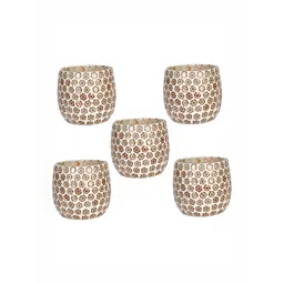 1ST TIME White & Brown Set of 5 Candle Holder-picture-38