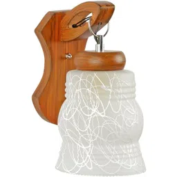 1ST TIME White & Brown Textured Wood Abstract Shaped Shaped Wall Lamp-picture-19