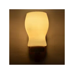 1ST TIME White & Brown Wood Traditional Frustum Shaped Wall Lamp-picture-43