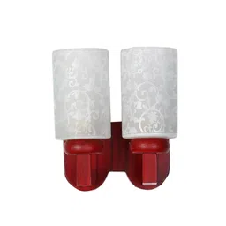 1ST TIME White & Red Printed Wood Cylinder Shaped Wall Lamp-picture-40