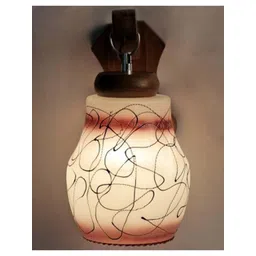 1ST TIME White & White Printed Wood Contemporary Abstract Shaped Shaped Wall Lamp-picture-17