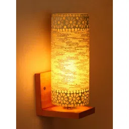 1ST TIME White & White Textured Wood Cylinder Shaped Wall Lamp-picture-42