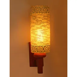 1ST TIME White & White Textured Wood Traditional Cylinder Shaped Wall Lamp-picture-12