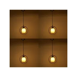 1ST TIME White & Yellow 4 Pieces Printed Spherical Ceiling Lamp-image-33