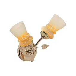 1ST TIME Yellow & Gold-Toned Textured Metal Abstract Shaped Shaped Wall Lamp-picture-12