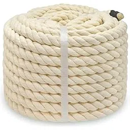 2 CM Thick Strong Cotton Rope for Hanging Craft Climbing Swing Tug of War Gym Decoration Nautical, Landscaping, Railings, Hammock ETC (50 feet)-picture-15