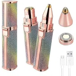 2 IN 1 Eyebrow Trimmer For Women,Hair Removal Trimmer For Women With Replaceable Heads, Upper Lip Hair Remover For Women, Face Trimmer-Rainbow Design-picture-28