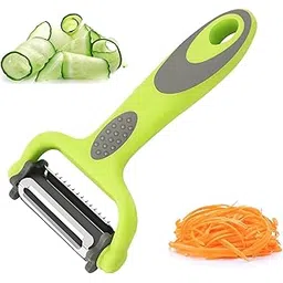 2 in 1 Peeler Julienne for Salad, Potato, Vegetable Slicer, Multi-Functional, Fruit Slicer, Adjustable Veggie Shredder, Kitchen Noodle Cutter, Stainless Steel (2 in 1 Peeler)-image-12