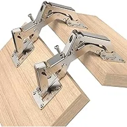 2 Pack 170 Degree Soft Close Cabinet Hinges, Slow Smooth Hidden Frameless Lazy Susan Hinge, Concealed Hardware Surface Mount, Lid Support Trap Door, Self Closing for Corner, Kitchen Cupboard-image-19