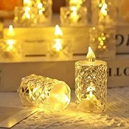 2-Pack Crystal Diamond LED Tea Light Candles | Flameless & Smokeless Decorative Acrylic 9x5cm Diya for Home, Navratri, Diwali, Pooja Room, Table, Festival, Wedding, Party & Christmas Décor (2)-picture-22