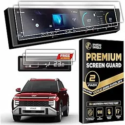 [2 PACK] Screen Guard For HYUNDAI VENUE 2025+ FACELIFT | 12.3 Inch Dual-Screen Infotainment & Instrument Cluster + AC Console Protector || Anti Scratch || Water Repellant || HD Clear Vision || Bubble Free Installation || HX2 HX4 HX5 HX6 HX6T HX7 HX8 HX10 | HyundaiVenue N-Line N6 N10 || Car Stereo Film Accessories [Not Tempered Glass]-picture-20