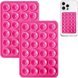 2 Pack Silicone Case Suction Phone Case Mount, Non Slip Sticky Phone Grip for Cellphone, Silicon Adhesive Suction Cup Phone Mount, Strong Grip Holder for Selfies & Videos (Rose)-picture-18
