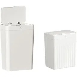 2 Packs Automatic Trash Can Set, 4 Gallon and 3.7 Gallon Garbage Bin with lid, Smart Sensor, Toucheless Opening, for Office, Kitchen, Bathroom, Camping Gear, Pets. (No Batteries Included)-image-43