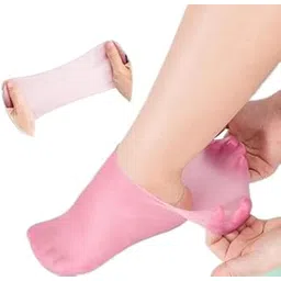 2 Pairs Silicone Moisturizing Glove Socks Set, Anti Slip Soft Spa Gel Socks Softening Feet Dry Cracked Skin, Women Spa Pedicure Socks for Foot Hand Softening, Foot Care After Pedicure (Pink)-picture-40