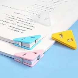 2 Pcs Mini Corner Clips Set Bookmark Transparent Solid Colorful Page Holder Paper Clip Clamp File Index Photo Office School Triangle - Multicolor-picture-31
