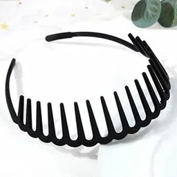 2 Pieces Hairband Shark Tooth Style Non-Slip Black Wave Sports Yoga Headband Fashion Adjustable Wavy Hair Hoop Band for Women, and Girls-picture-15
