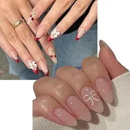 2 Sets Press On Nails,nails fake, Reusable Artificial Nails Extension Kit, Quick Bridal Party Office Manicure Solution with Nail File and Jelly Glue-picture-37