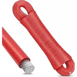 20 Meters Strong Steel Core Clothes Line with 2 Pcs Plastic Hooks, PVC Coated, Weather & Rust Resistant, Easy to Use, Indoor, Outdoor, Garden, Laundry Rooms & Camping (Multicolor) Pack of (1)-picture-11