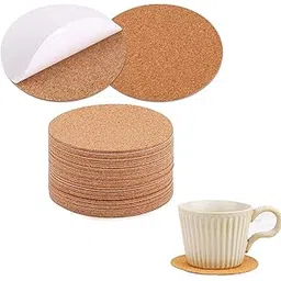 20 Pcs Coaster Set, Coasters, Cork Sheet, Round Absorbent Heat Resistant Non-Slip DIY Coasters for Home Decor and Craft Projects-picture-13